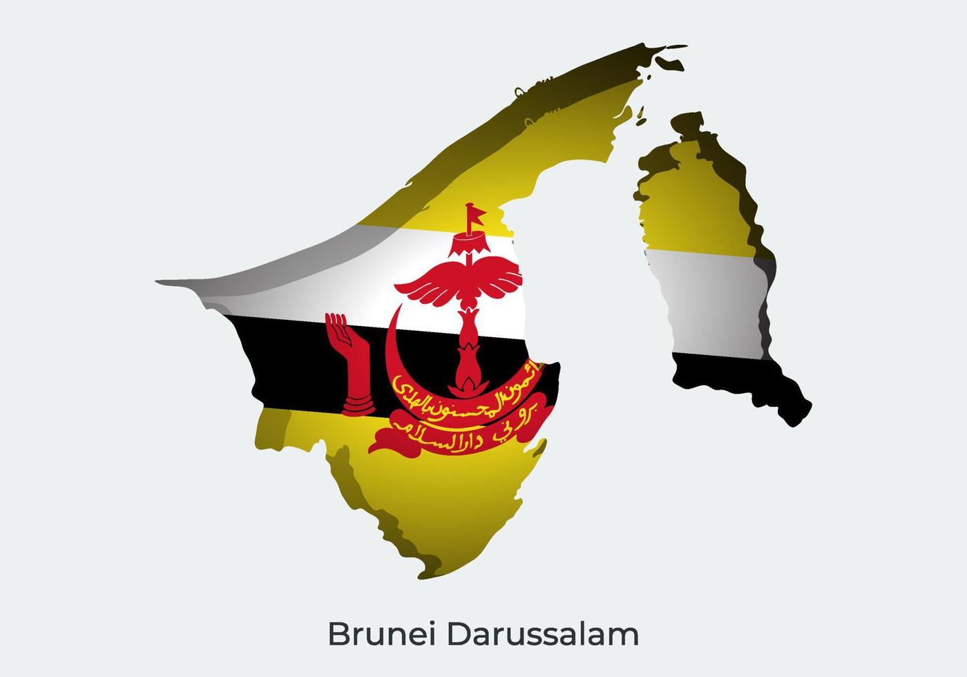 bandera de brunei darussalam. diseño de estilo de corte de papel de la bandera mundial oficial. apto para pancarta, fondo, afiche, plantilla de aniversario, festividad festiva, día independiente. pasos vectoriales 10 vector