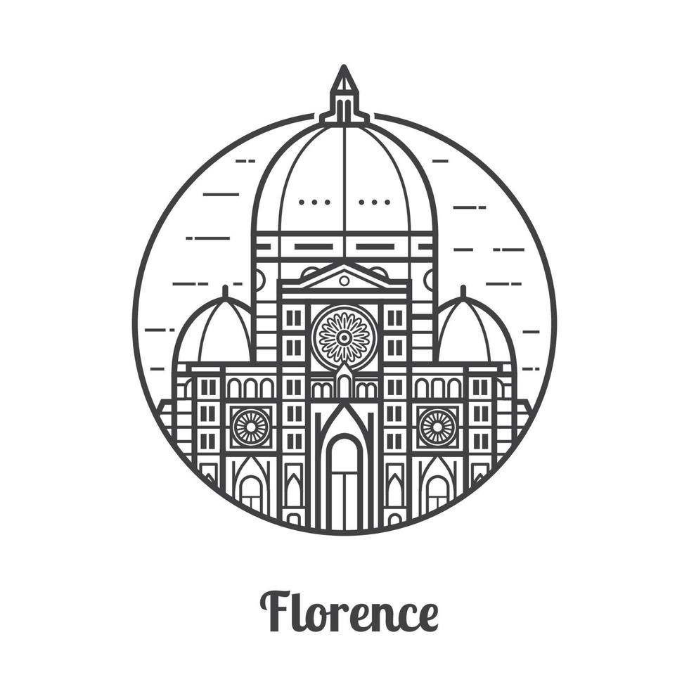 icono de florencia de viaje vector