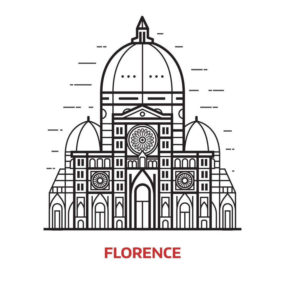 Florence Landmark Vector Illustration