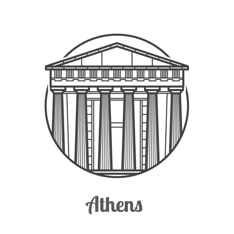 icono de viajes atenas vector