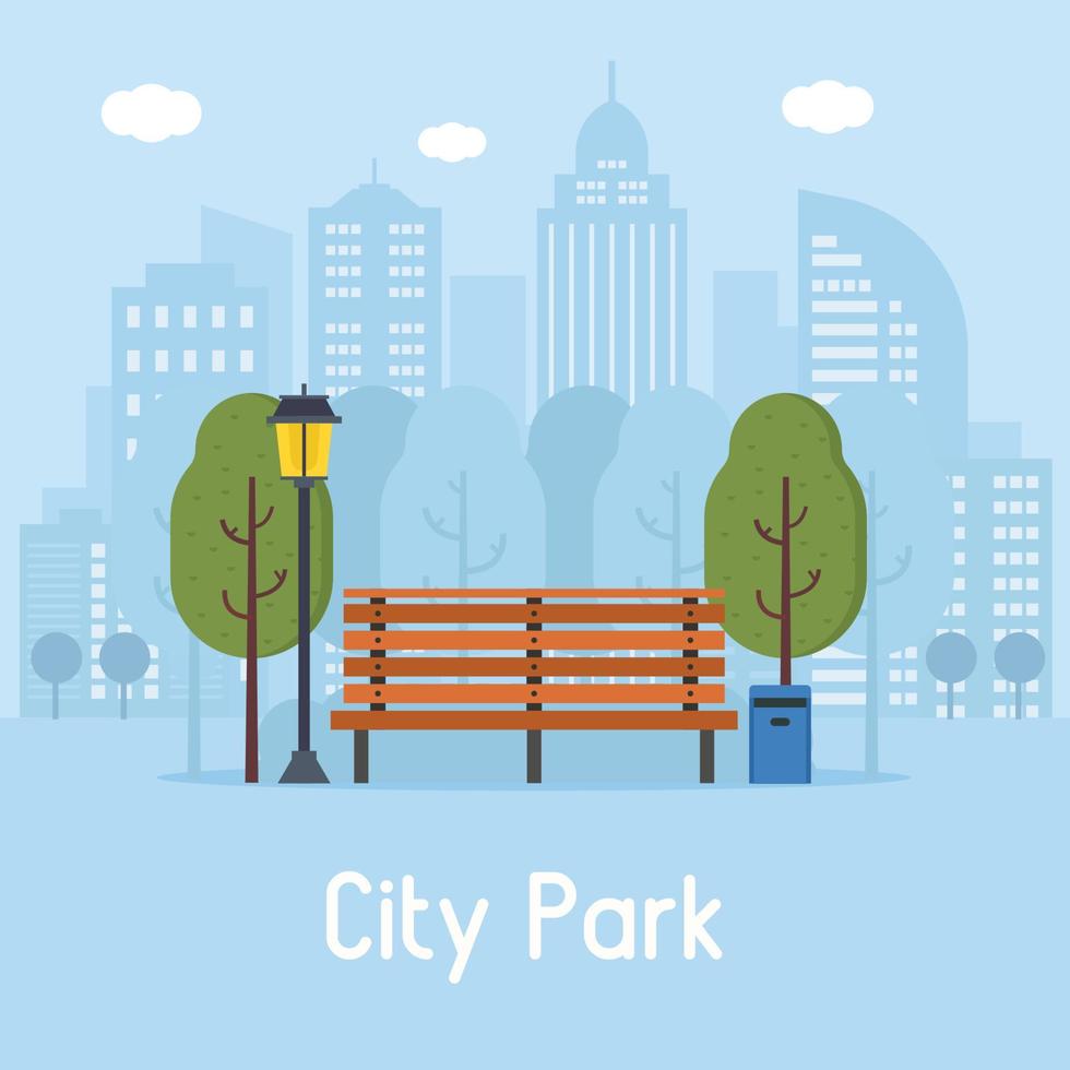 Public City Park Vector Illustration