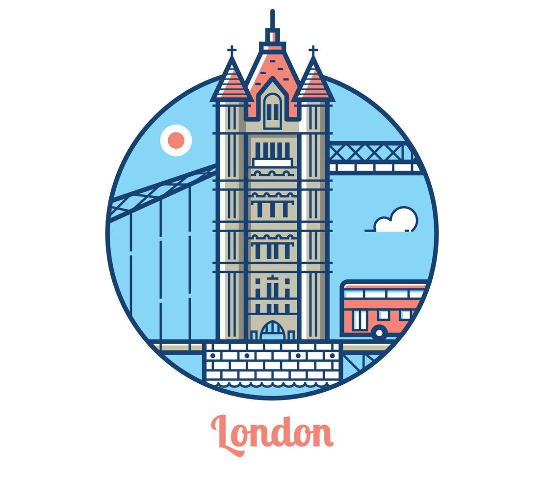 icono del puente de londres vector