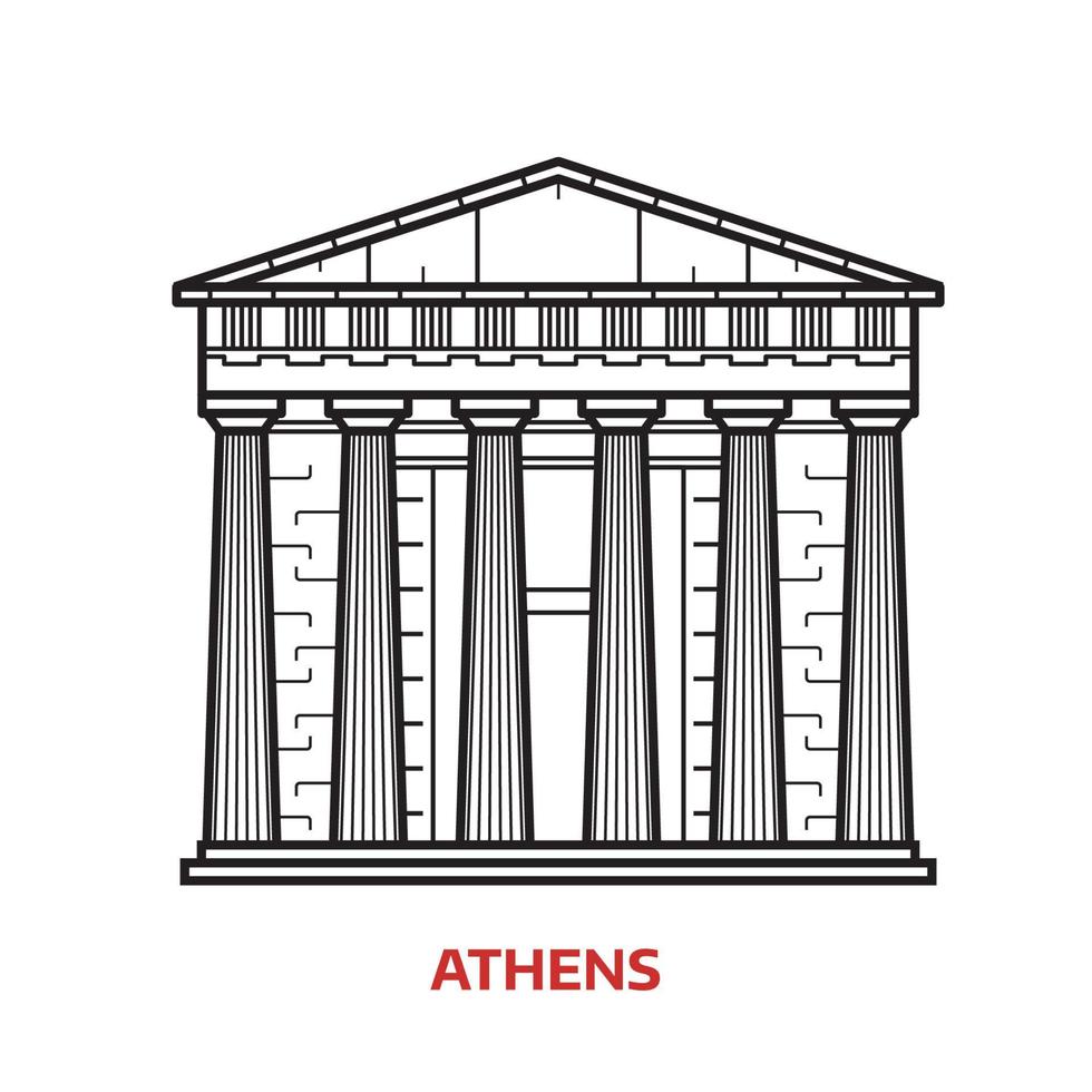 Athens Landmark Vector Illustration