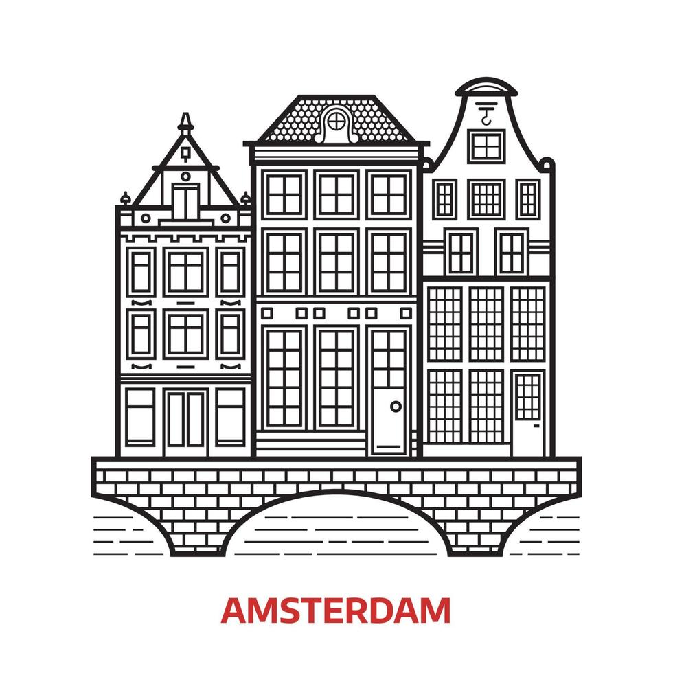 icono de la señal de amsterdam vector