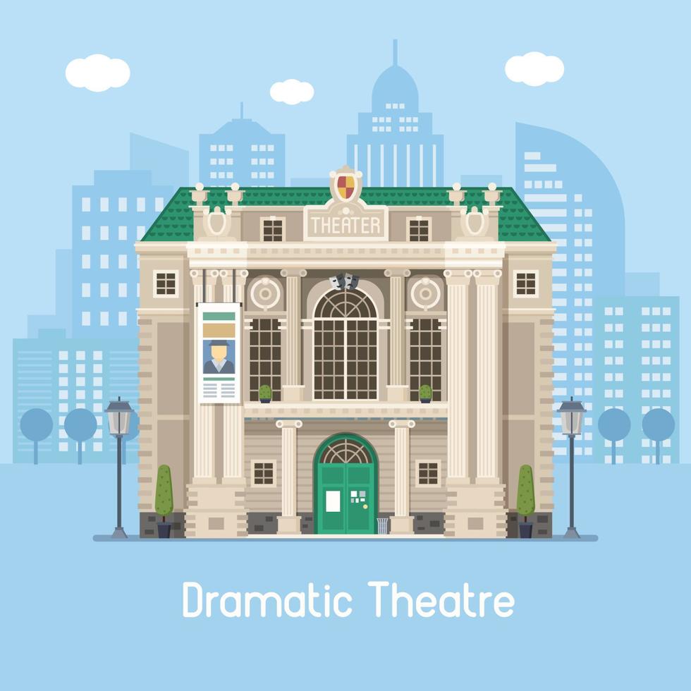 edificio de teatro dramático vector