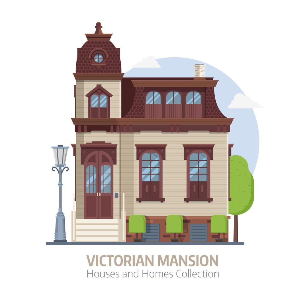 Old Victorian Mansion Building vector