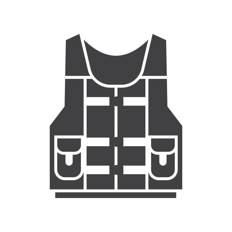 icono de chaqueta de chaleco salvavidas de agua vector