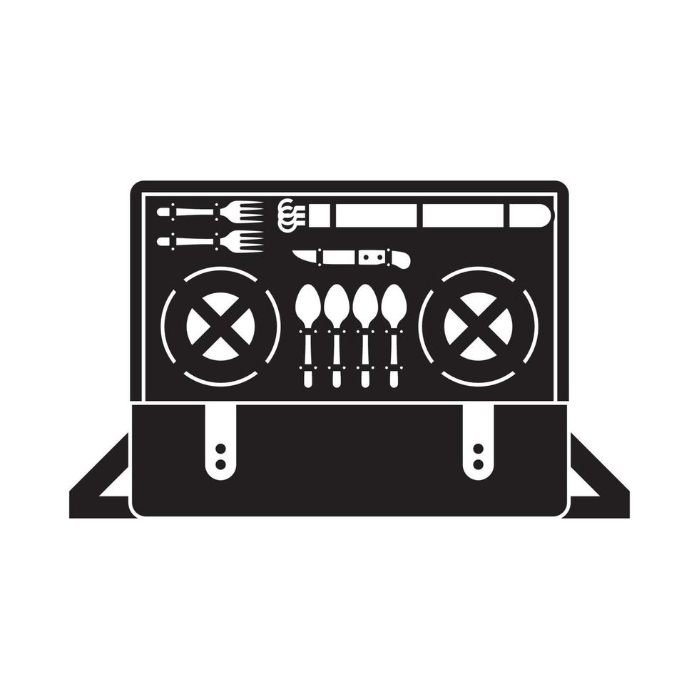 Portable Picnic Bag Hamper Icon vector