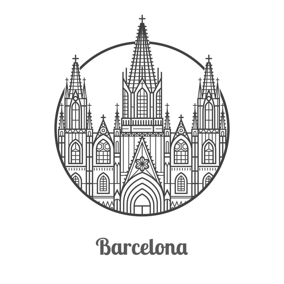 Landmark of Barcelona Icon vector