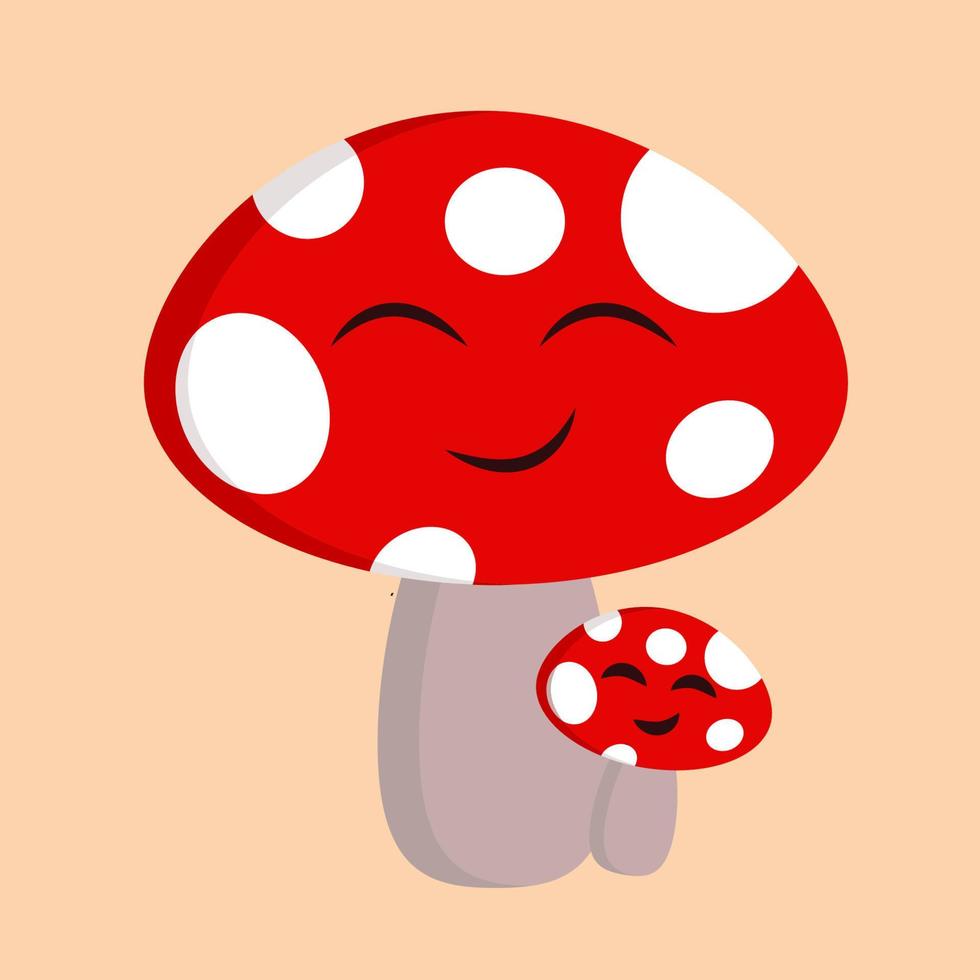 A mushroom with spots, vector or color illustration.