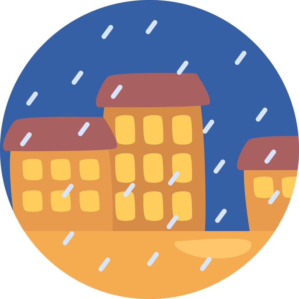 edificios sobre una lluvia, ilustración, vector, sobre un fondo blanco. vector