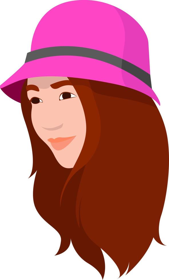 mujer china, con, sombrero, ilustración, vector, blanco, plano de fondo vector