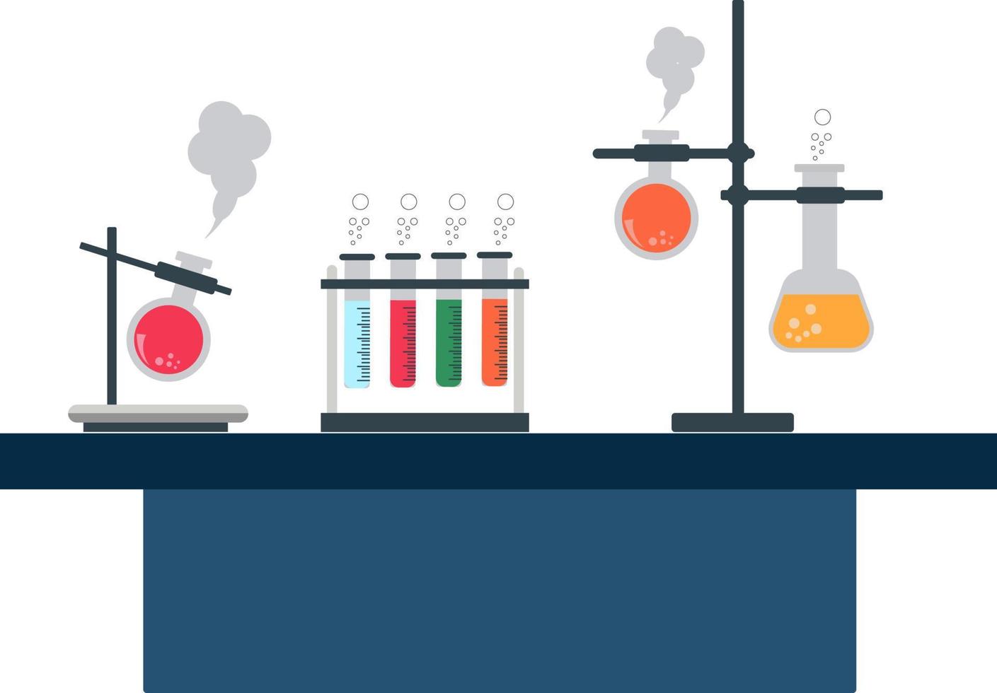 laboratorio de química, ilustración, vector sobre fondo blanco.