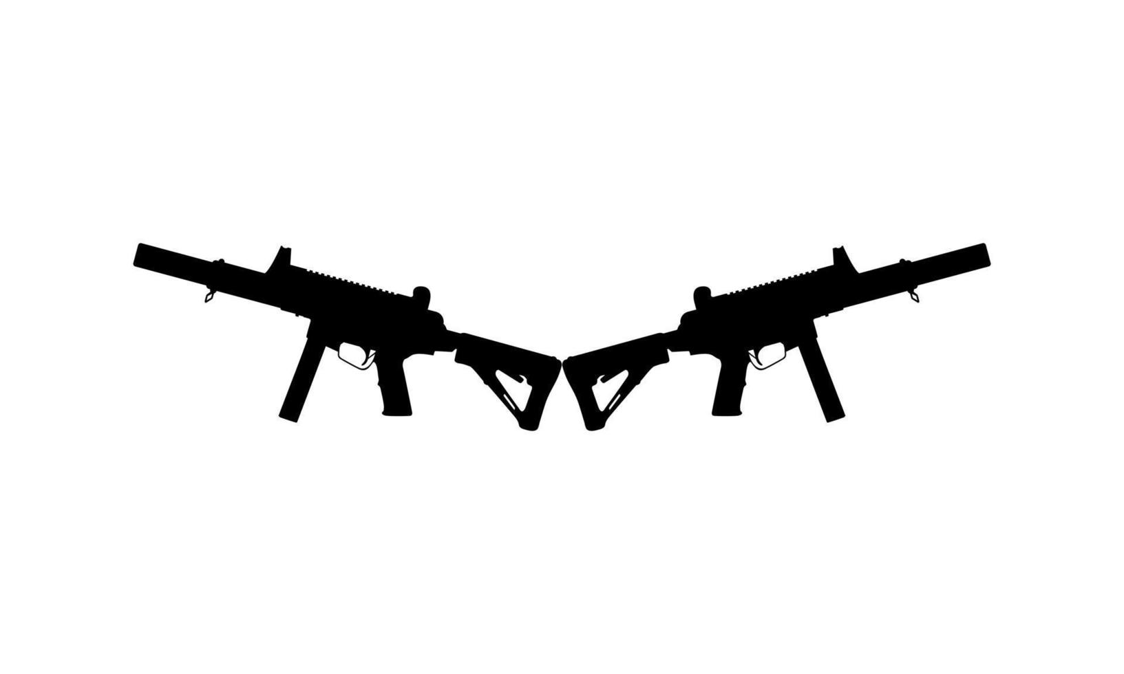 Silhouette of Pistol Gun for Logo, Pictogram, Art Illustration, Website or Graphic Design Element. Vector Illustration