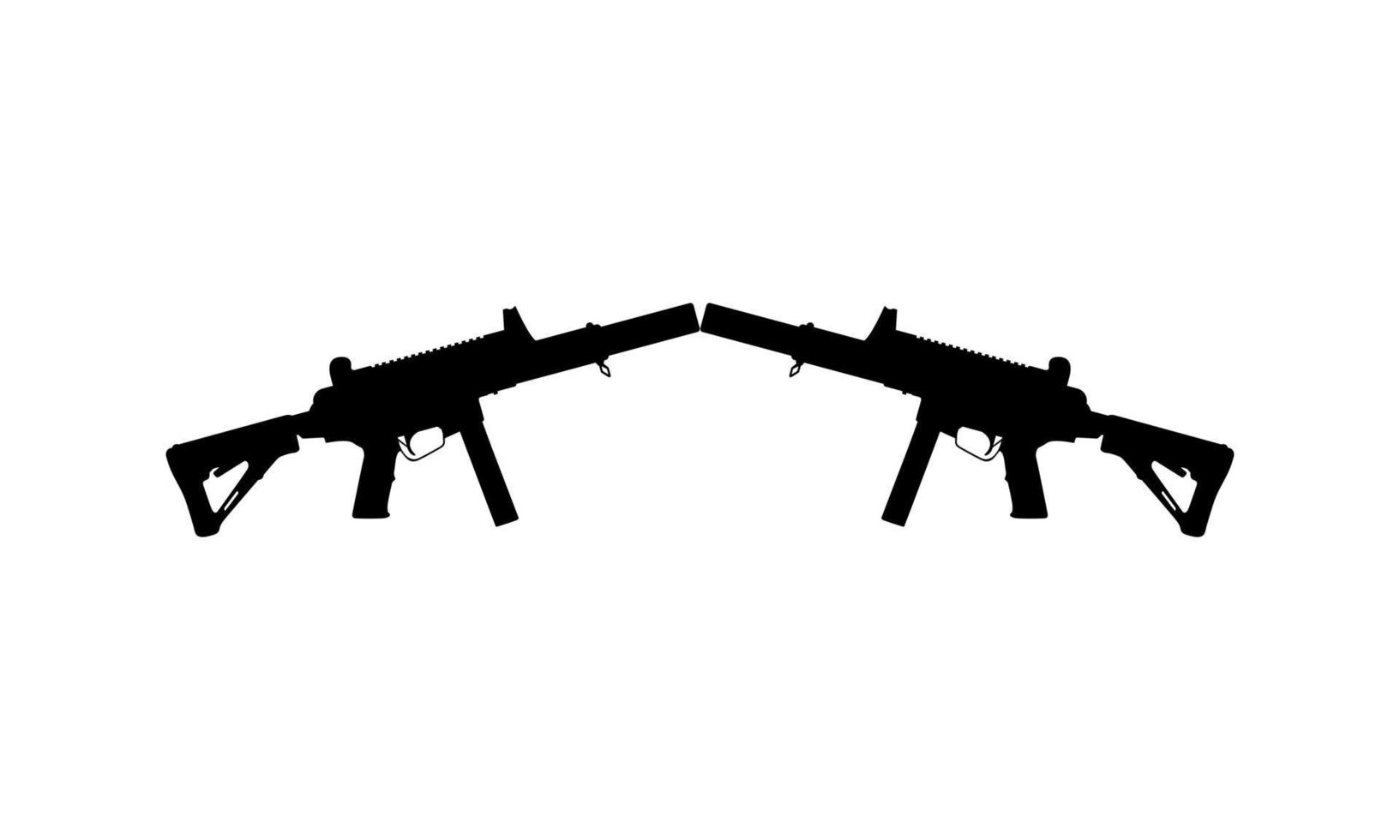 Silhouette of Pistol Gun for Logo, Pictogram, Art Illustration, Website or Graphic Design Element. Vector Illustration