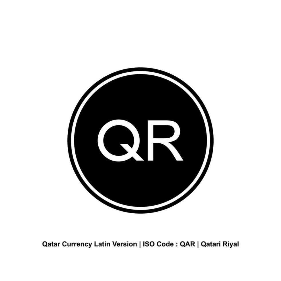 Qatar Currency Icon Symbol, Qatari Riyal, Latin Version, QAR Sign. Vector Illustration