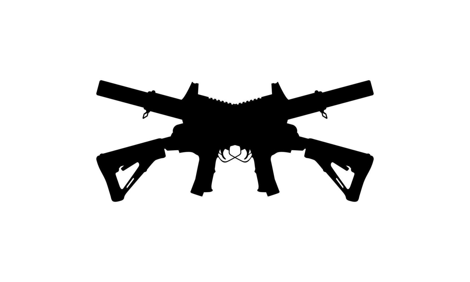 Silhouette of Pistol Gun for Logo, Pictogram, Art Illustration, Website or Graphic Design Element. Vector Illustration