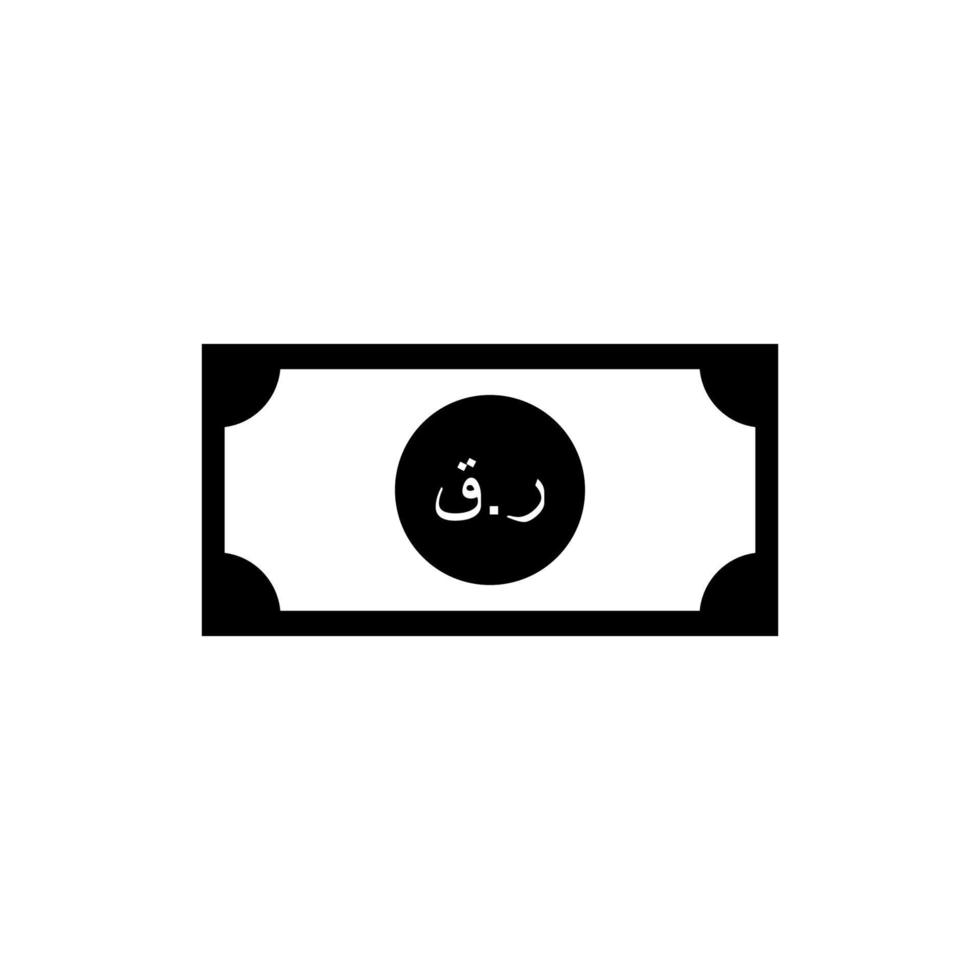 Qatar Currency Icon Symbol, Qatari Riyal, Arabic Version. QAR Sign. Vector Illustration