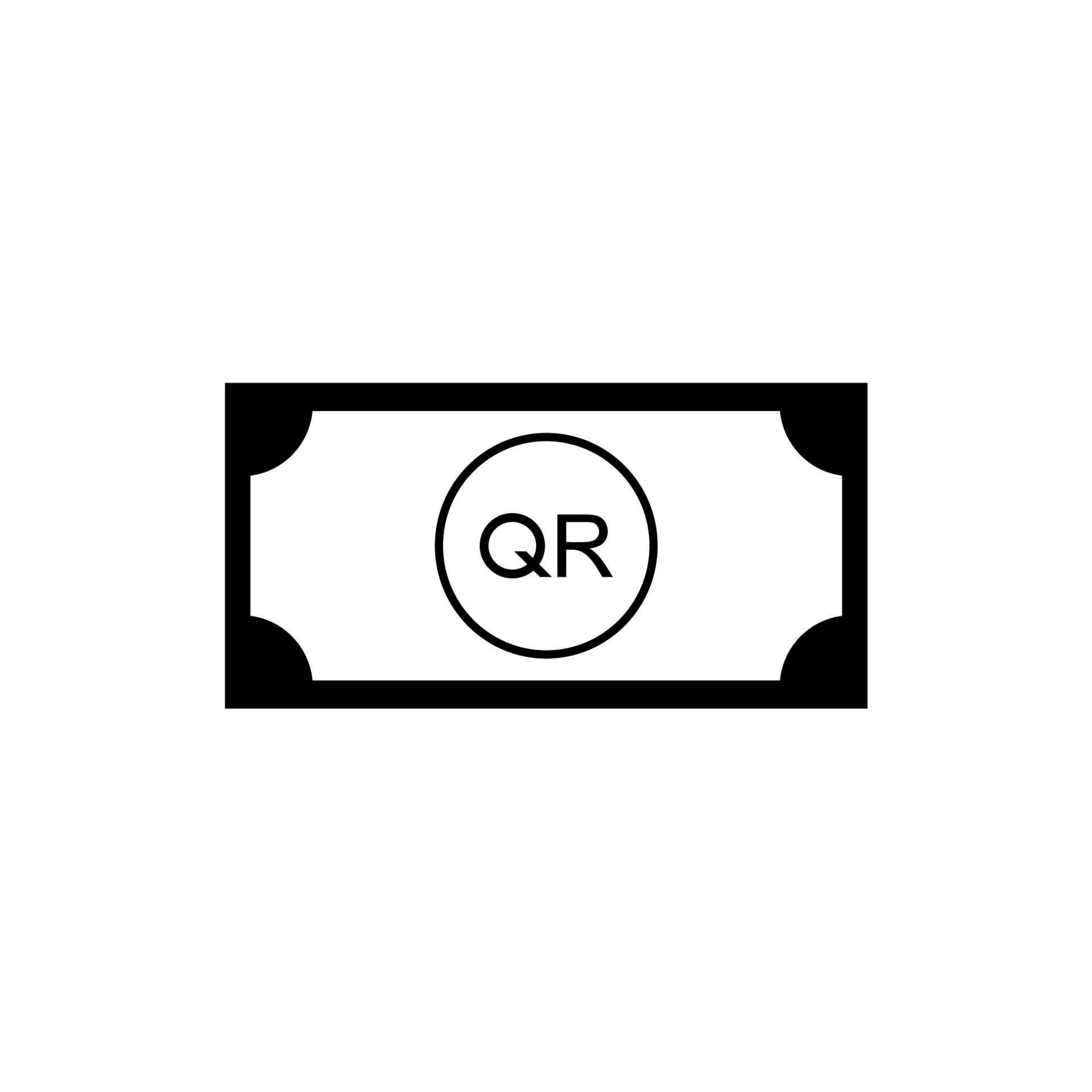 Qatar Currency Icon Symbol Qatari Riyal Latin Version QAR Sign 
