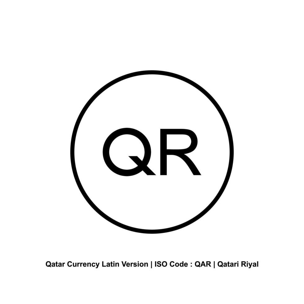 Qatar Currency Icon Symbol, Qatari Riyal, Latin Version, QAR Sign. Vector Illustration