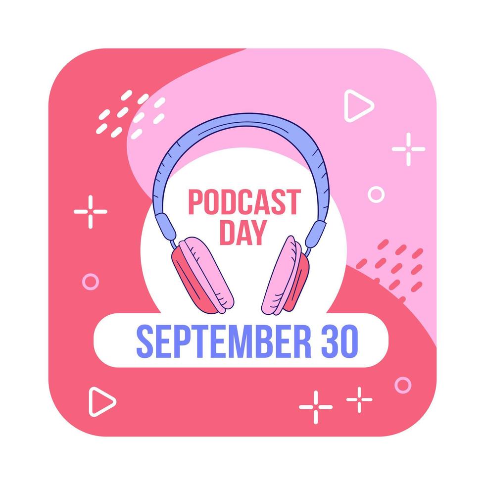 ilustración vectorial sobre el tema del día internacional del podcast el 30 de septiembre. adecuado para carteles y pancartas de tarjetas de felicitación. vector