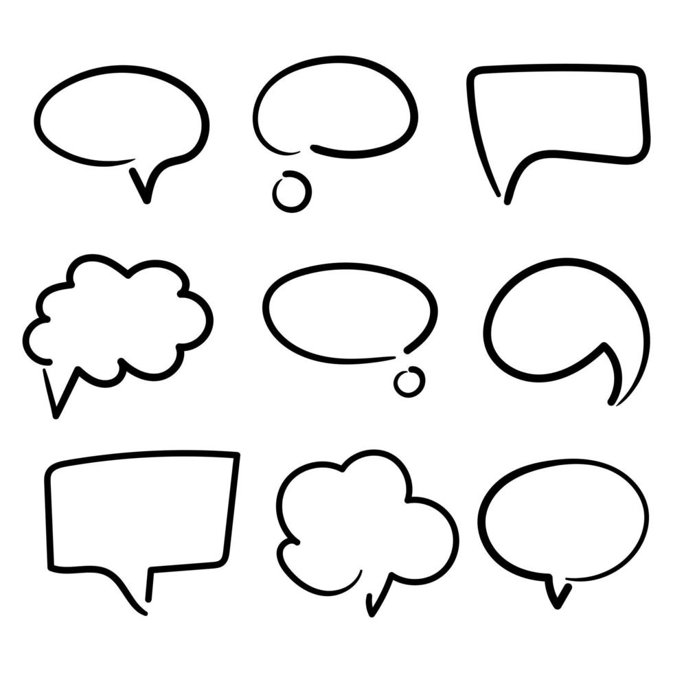 Blank dialog balloon for speech or conversation. Comic style hand drawn vector. Empty bubble illustration for text and message. vector