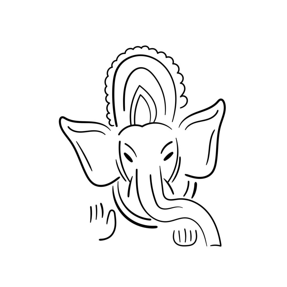 feliz ganesh chaturthi festival becground plantilla con lord ganesha head. tarjeta sencilla vector