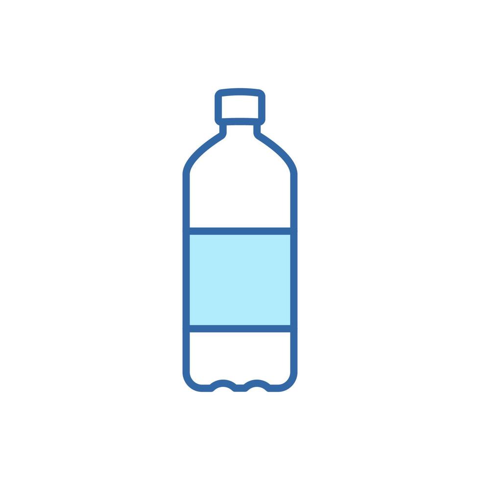 Water Bottle Line Icon. Plastic Bottle for Beverage, Mineral Water, Juice and Soda Linear Icon. Editable Stroke. Isolated Vector Illustration.
