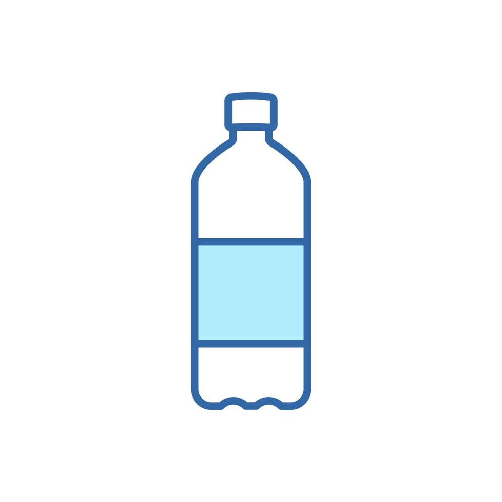 Water Bottle Line Icon. Plastic Bottle for Beverage, Mineral Water, Juice and Soda Linear Icon. Editable Stroke. Isolated Vector Illustration.