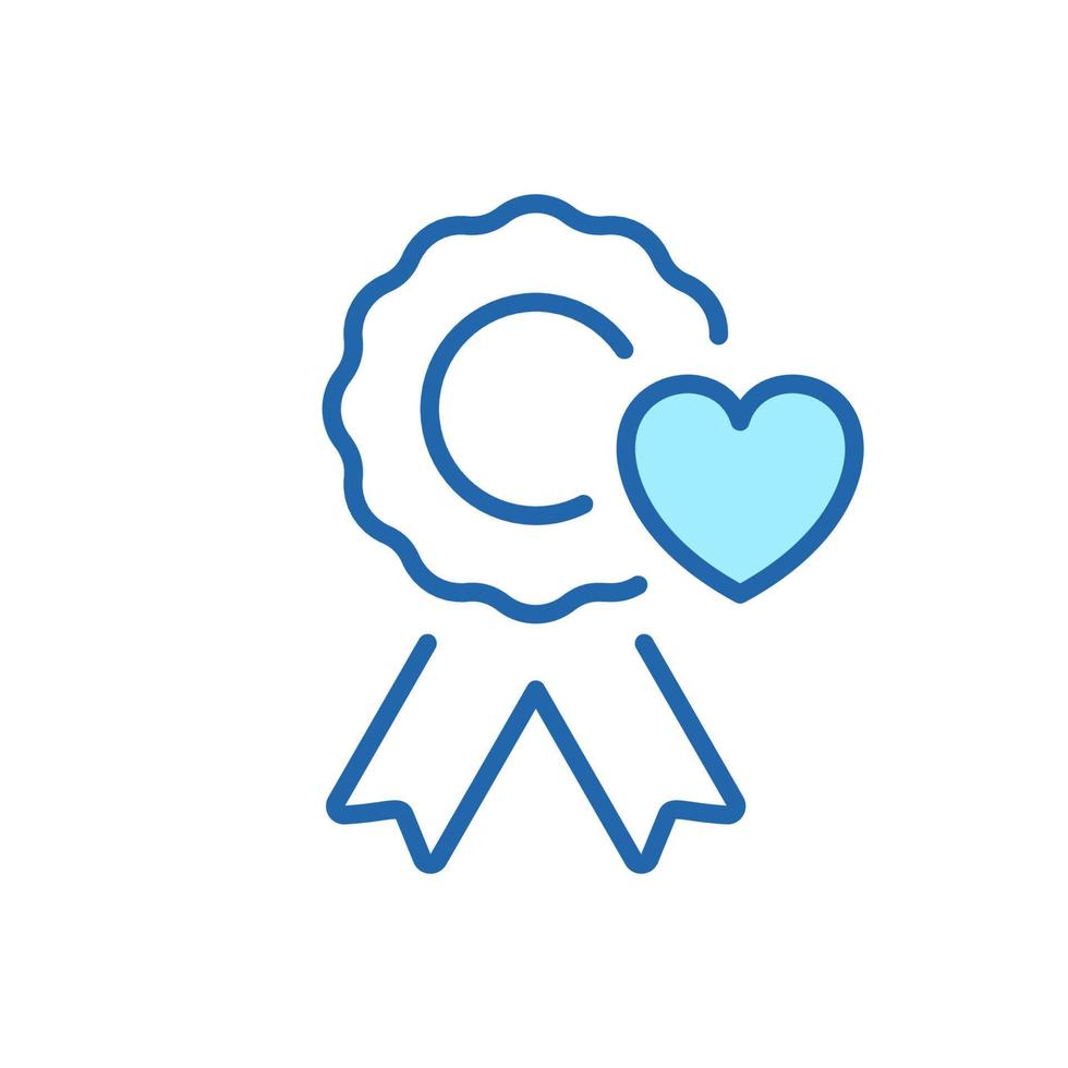 Award for Achievements Line Icon. Charity Concept. Emblem, Reward, Medal with Heart in Donation Linear Pictogram. Trophy in Charity, Outline Icon. Editable Stroke. Isolated Vector Illustration.