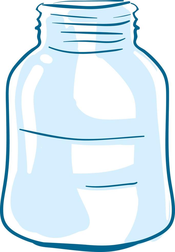 Empty bottle jar, illustration, vector on white background.
