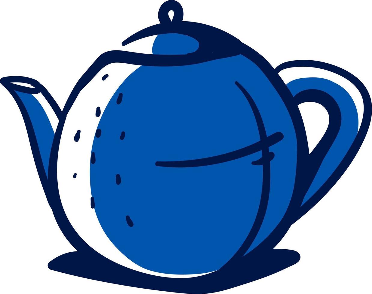 Blue teapot, illustration, vector on white background