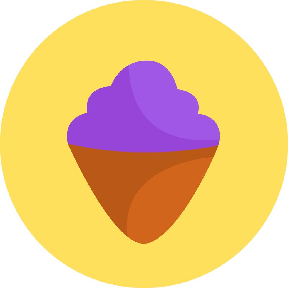 Purple ice cream in cone, illustration, vector, on a white background. vector