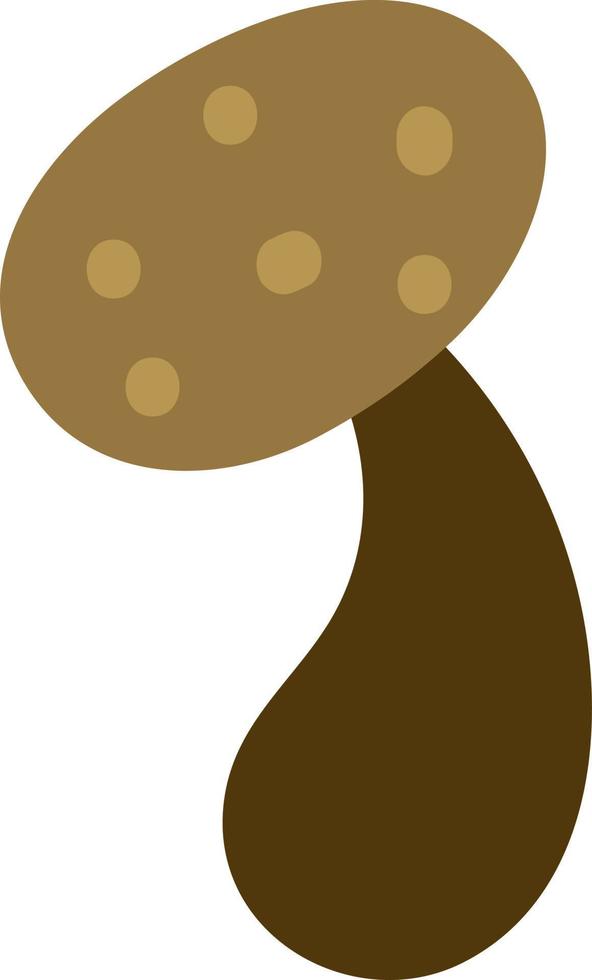 Brown poisonous mushroom, illustration, vector on a white background.