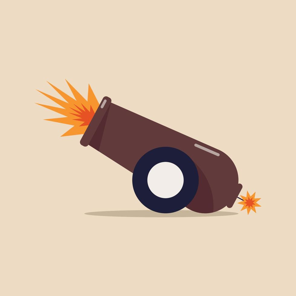 Cannon in flat style vector