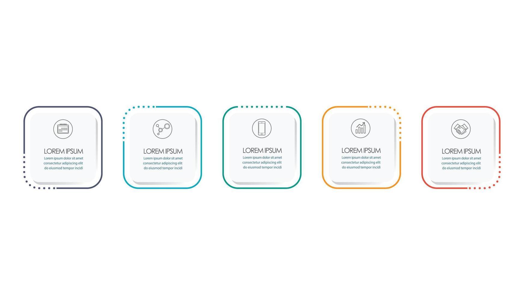 Business infographic thin line frame with square template vector