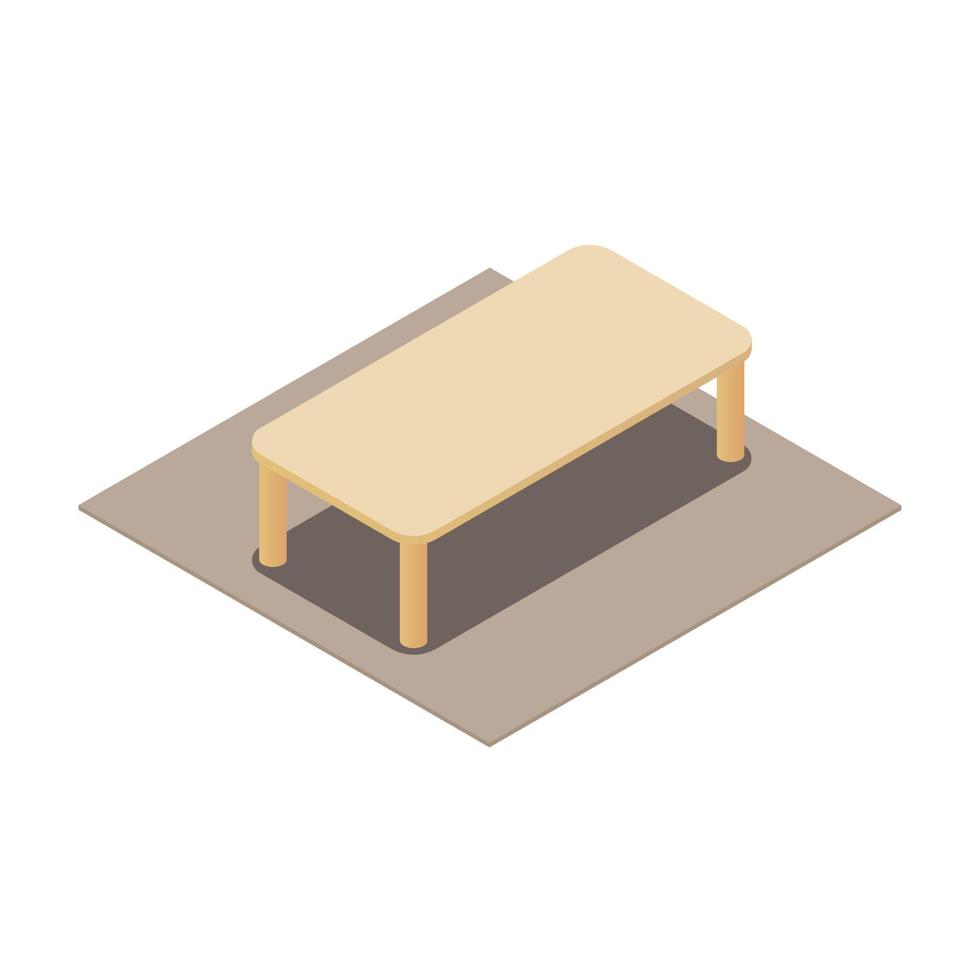 Side table isometric view interior decoration vector