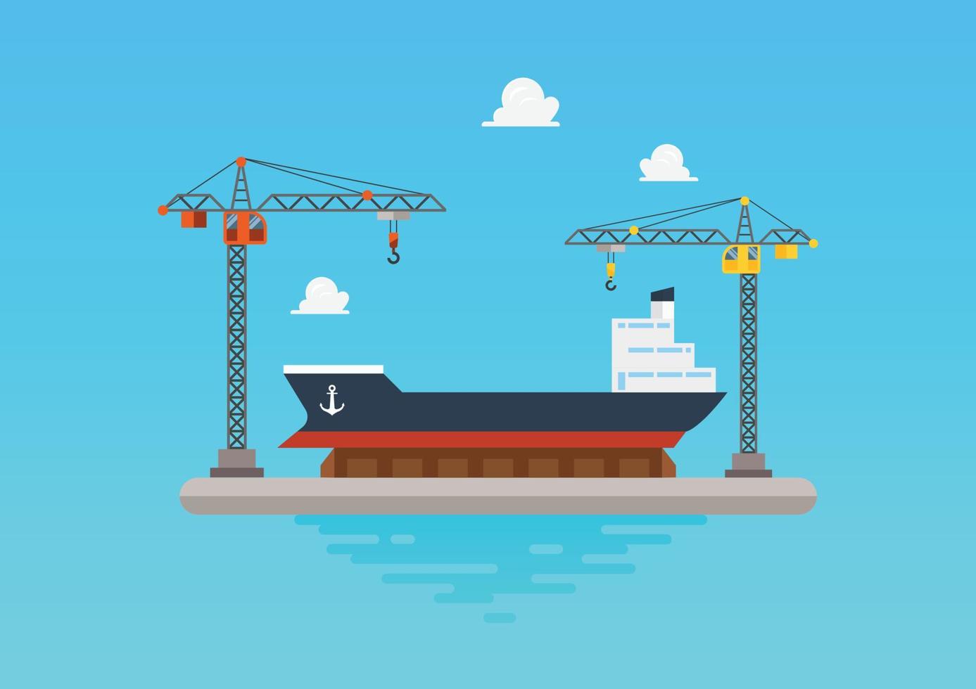 Harbour port flat style vector