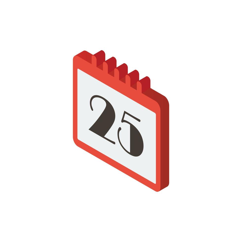 Christmas day calendar Isometric Icon vector
