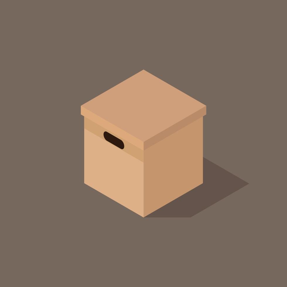 Paper box isometric view vector