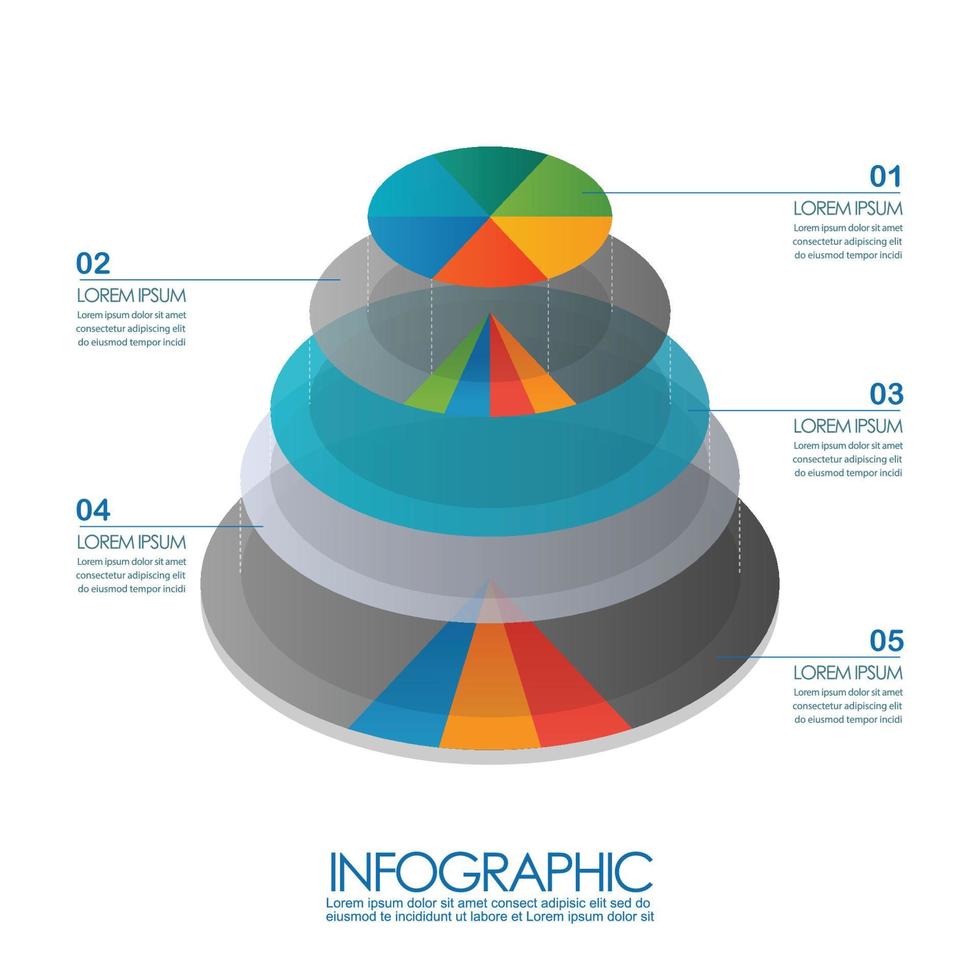 infografía de plantilla de gráfico de diagrama de círculo vector