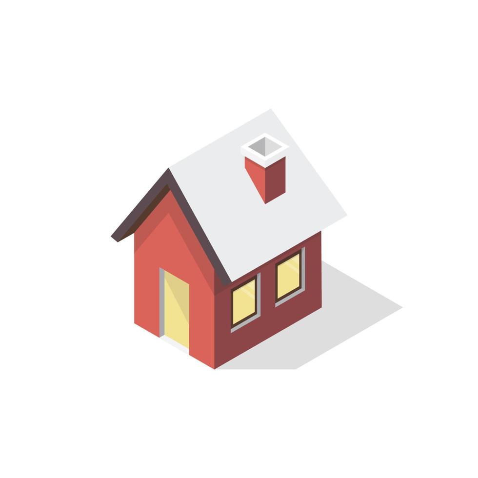 Isometric winter house vector