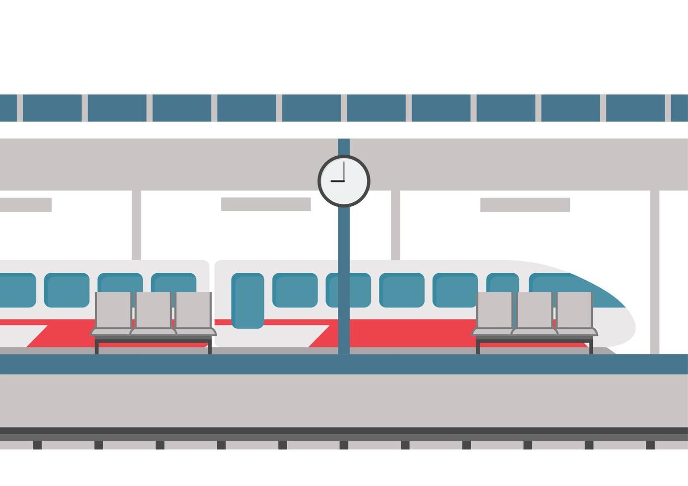 Railway station in flat style vector