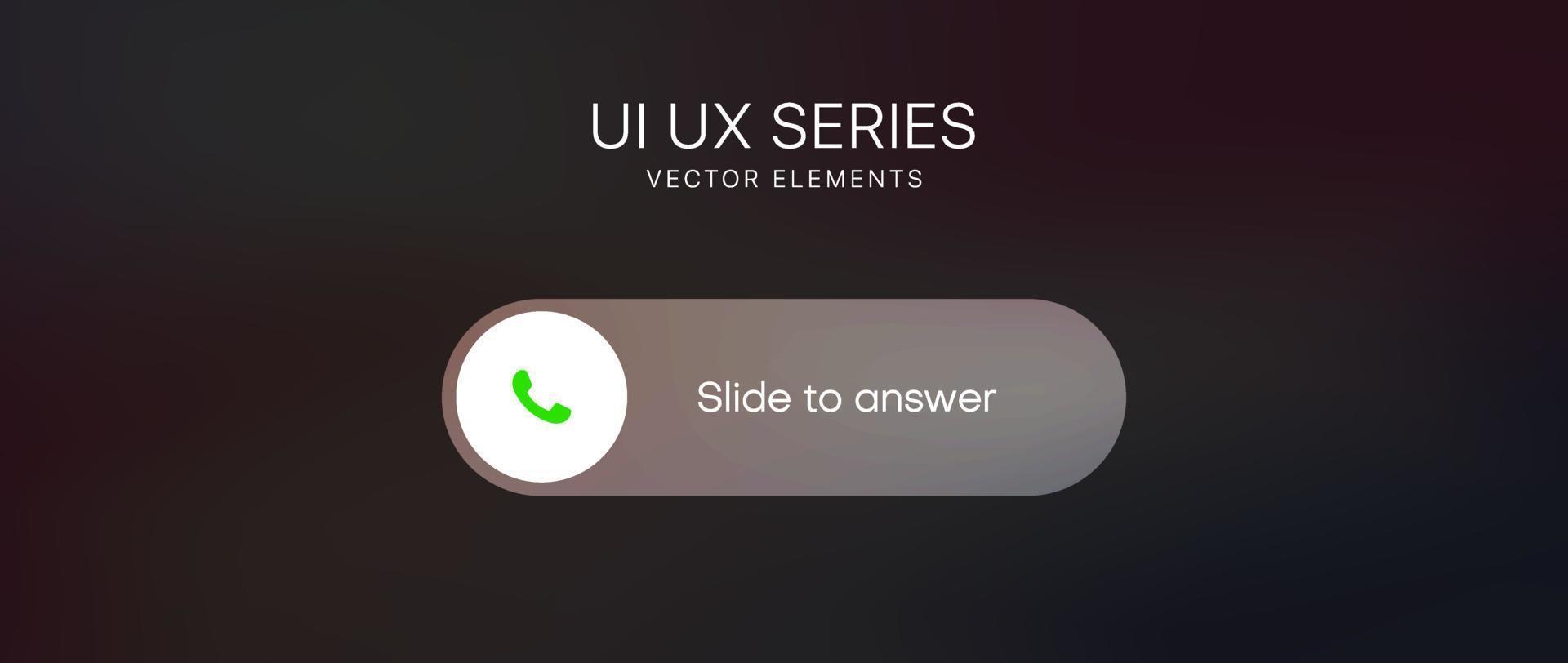Phone call screen elements. Slide to answer. Accept button