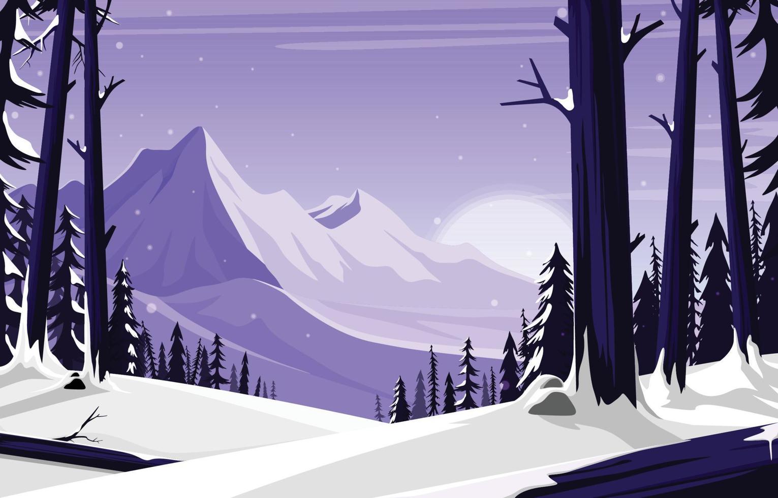 fondo de paisaje de invierno vector