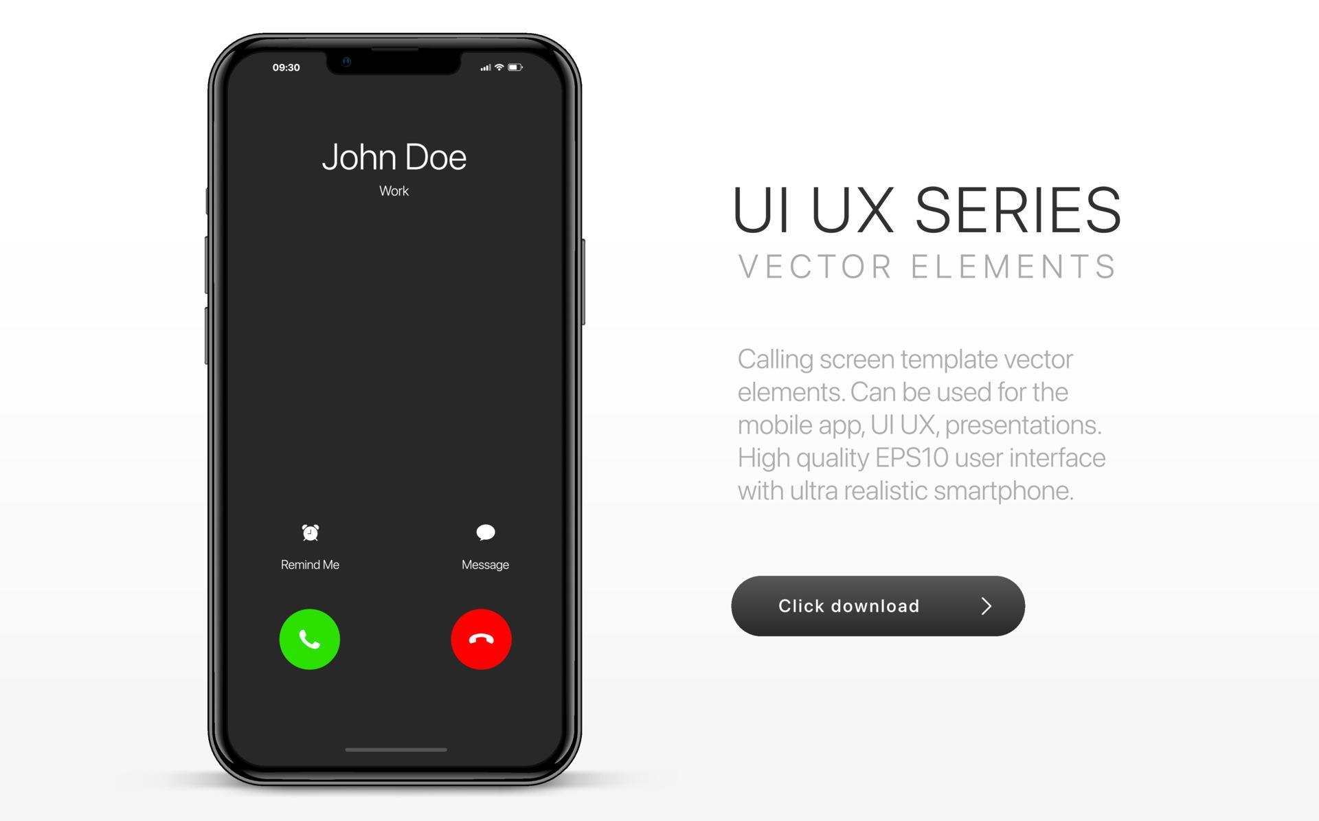 Voice call screen. Mockup call, voicemail screen, smartphone