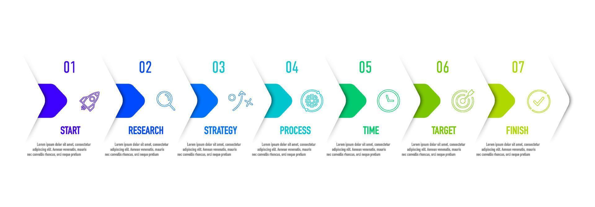 Timeline infographic design with options or steps. Infographics for business concept. Can be used for presentations workflow layout, banner, process, diagram, flow chart, info graph, annual report. vector