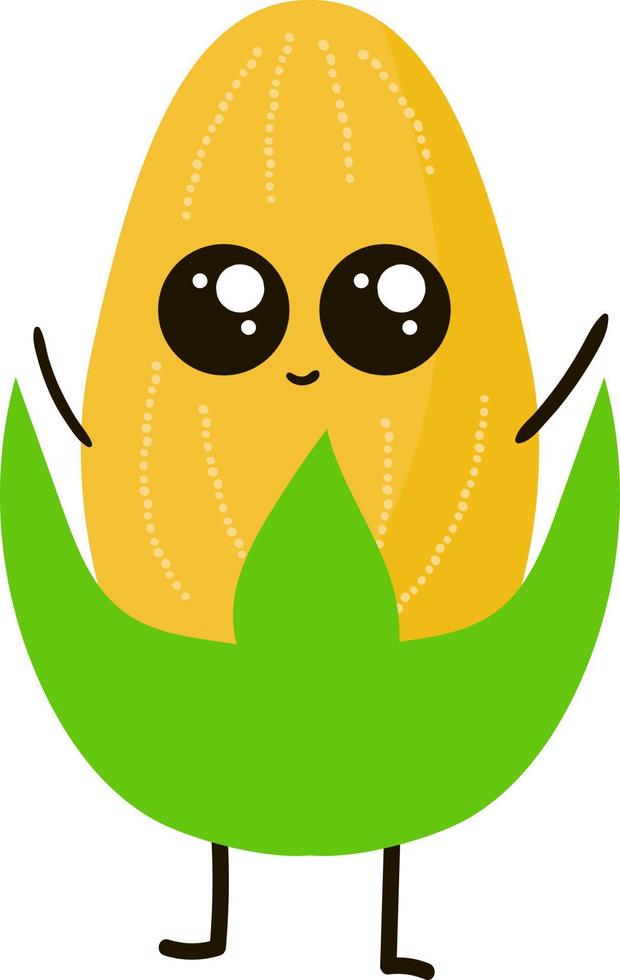 Yellow corn, illustration, vector on white background.