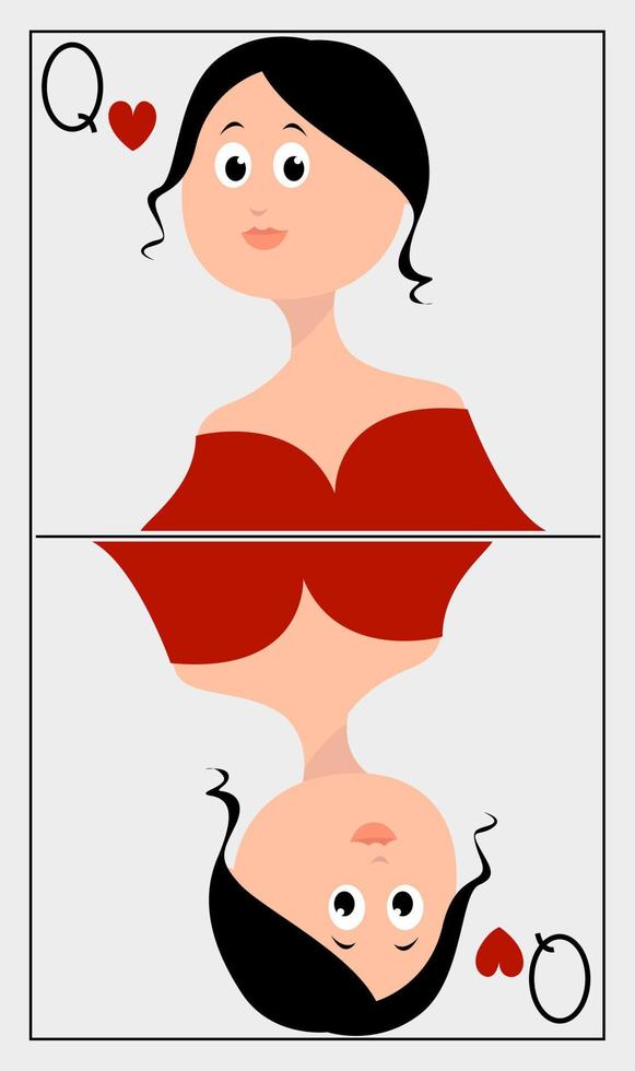 Queen card, illustration, vector on white background.