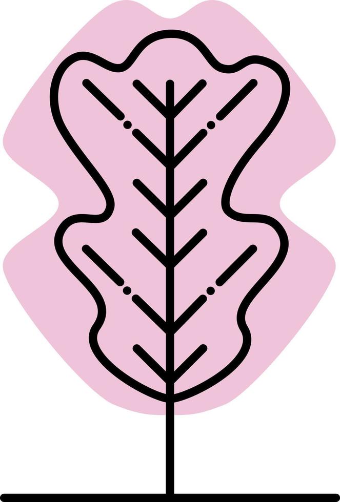 árbol de color rosa mínimo, ilustración, vector sobre fondo blanco.